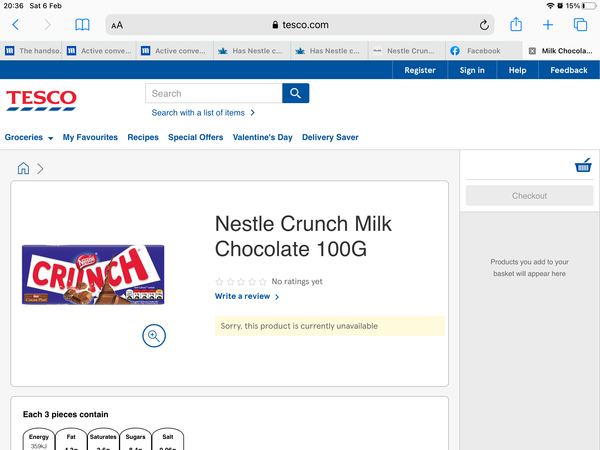 Has Nestle crunch chocolate bars been discontinued?