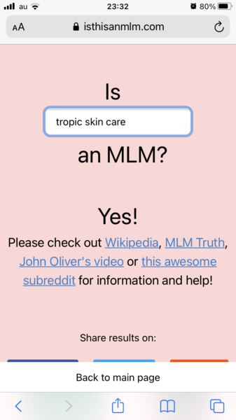 Being hounded by friend to buy Tropic skincare products