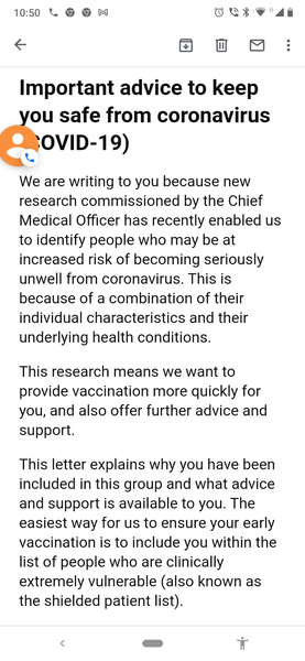 Just received a shielding letter but no one knows why!!
