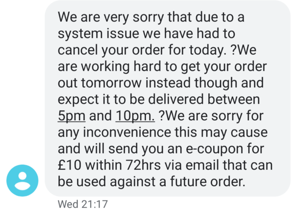 Tesco’s cancelling delivery?