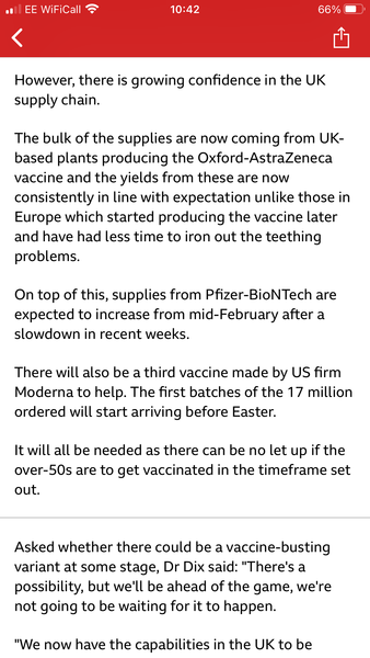 10 million people vaccinated already - brilliant!