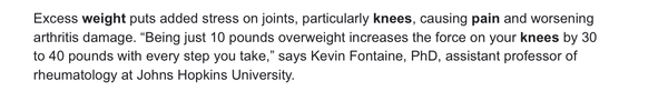 Overweight and knee is suffering
