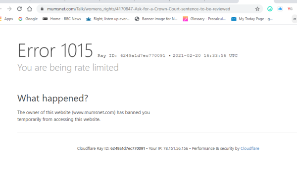 Browser says 'Banned'when I click on thread