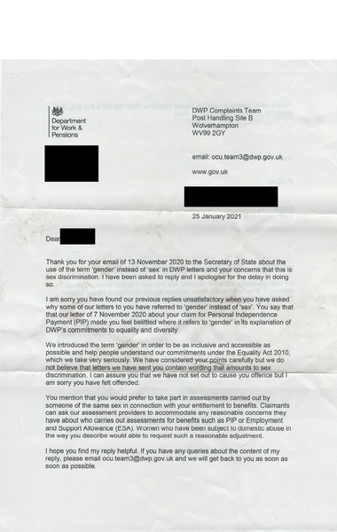 Does anyone fancy emailing the DWP?