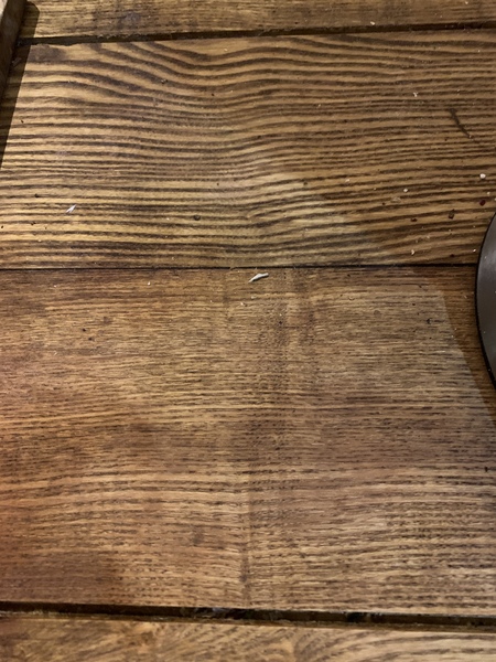 Gaps in wooden kitchen counter