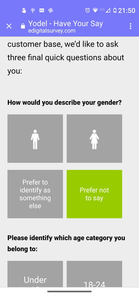 more surveys with multiple identity options...