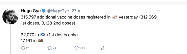 10 million people vaccinated already - brilliant!