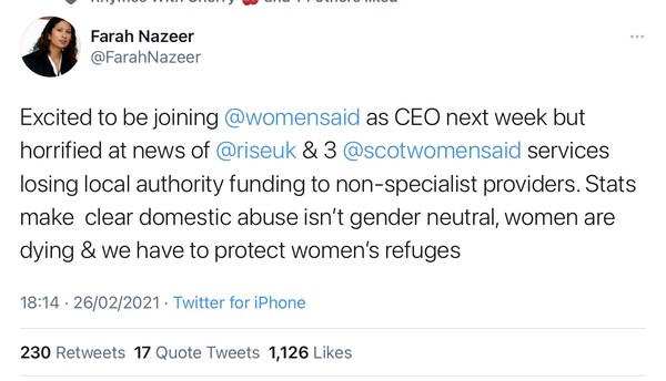New Women’s Aid CEO sounds sensible