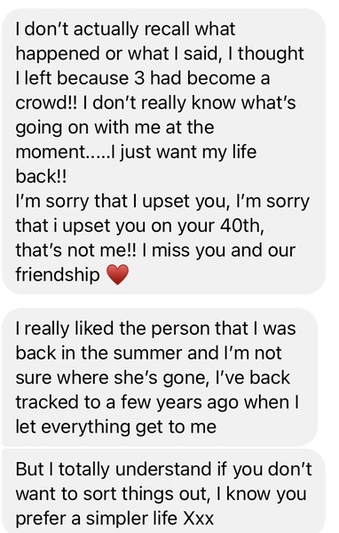 Upset by friend - forgive or not?