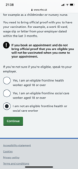 Carers Allowance/online booking of vaccine