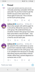 Can someone clarify the asthma situation?