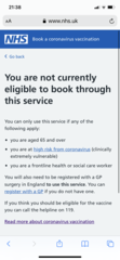 Carers Allowance/online booking of vaccine