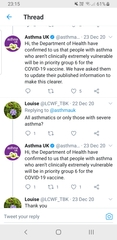 Can someone clarify the asthma situation?