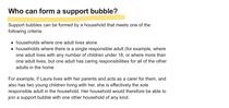 Does this situation count for forming a support bubble?