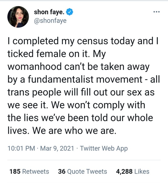 A new definition of female, brought to you by twitter.