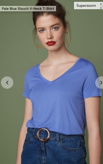 V neck t-shirts in ice colours - anyone seen any?