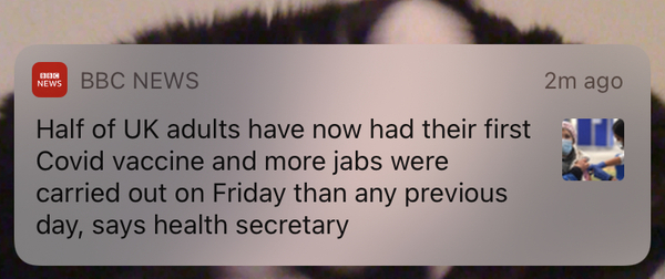 16.8 million people vaccinated already - brilliant!
