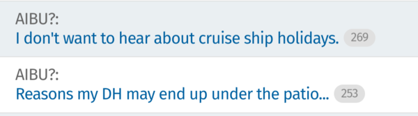Active thread topics talk to each other. Aibu to think so?