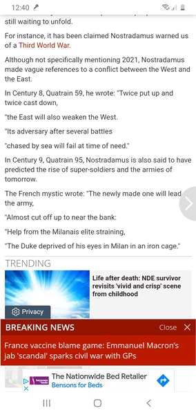 Nostradamus predictions for 2021