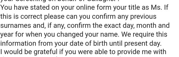 Questioning 'Ms' on screening
