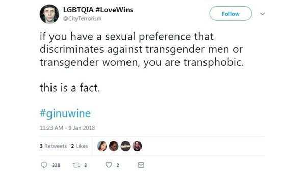 Evidence of TRA /Gender Idealogue Homophobia