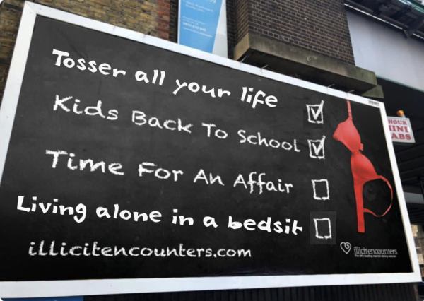 Disgusting ad in elephant and castle promoting affairs