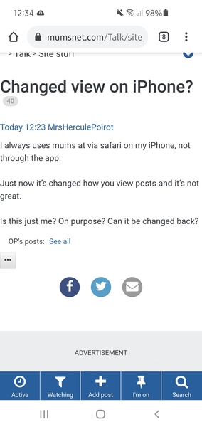 Changed view on iPhone?