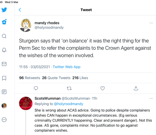Salmond v Sturgeon Round 3 — Comment along with Sturgeon