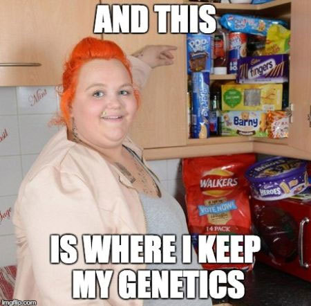 To confidently proclaim that it's not my fault I'm fat?