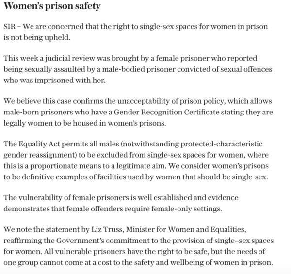Women shouldn’t have to go to court to beg not to be locked up with intact male rapists