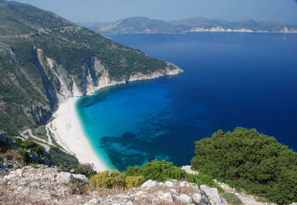 Greek Island, beautiful, safe beaches,no large block of flat on beach which one?