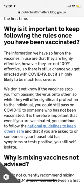 What happens about the unvaccinated ?