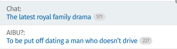 Active thread topics talk to each other. Aibu to think so?
