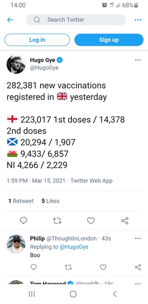 16.8 million people vaccinated already - brilliant!