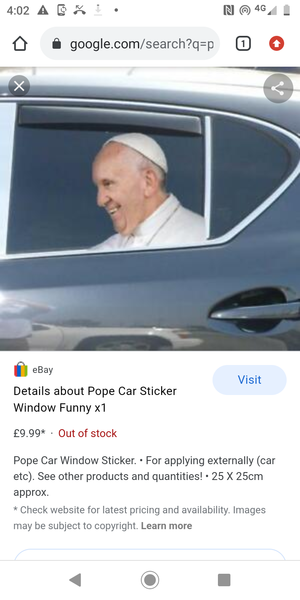 Any suggestions on how to get Pope Francis off my car.