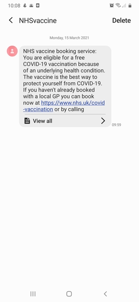 Is this a scam text covid invite?