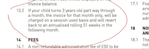 Have I misunderstood nursery fees? Please help!