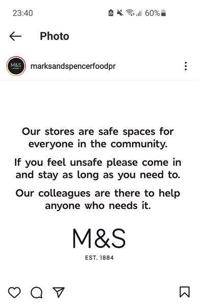 M&S, a safe space