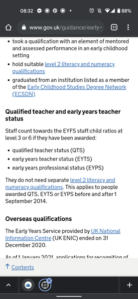 QTS and working in Early years