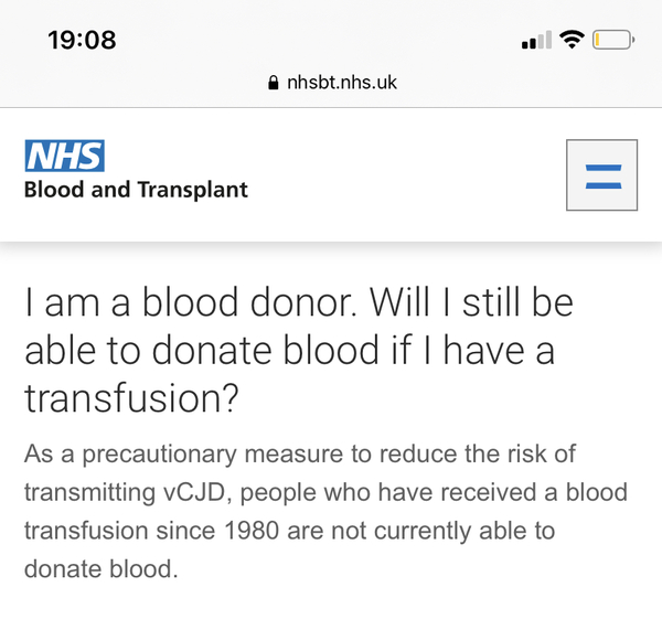 'only way to find out your blood group is to give blood'???