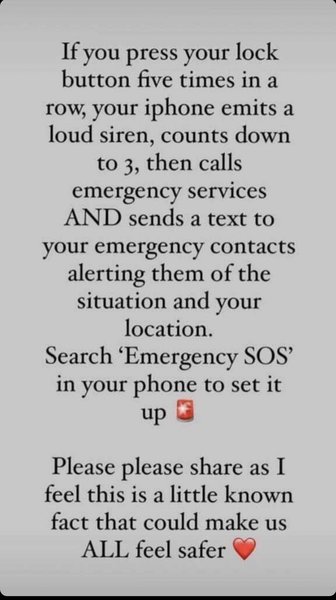 For information: SOS Function on iPhone