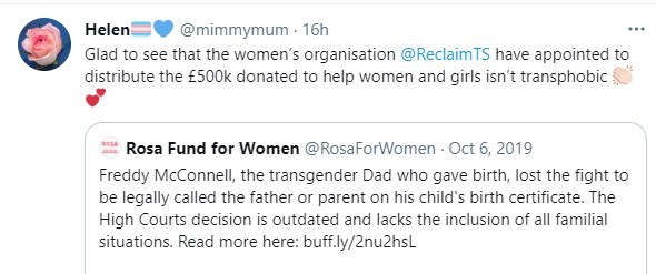 Rosa (UK Fund for women) will manage the distribution of money from Reclaim These Streets fundraiser