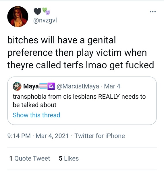 Evidence of TRA /Gender Idealogue Homophobia