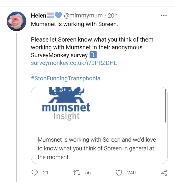 Mumsnet says Trans Rights are Human Rights!