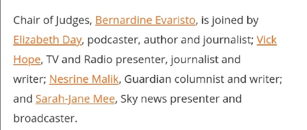 TW nominated for the womens prize for fiction