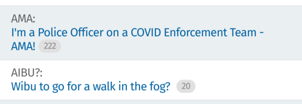 Active thread topics talk to each other. Aibu to think so?