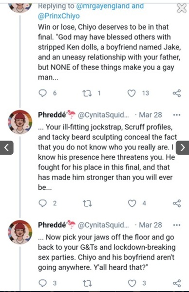 Transman Prinz Chiyo Gomes splits gay community: gay man accused of hate