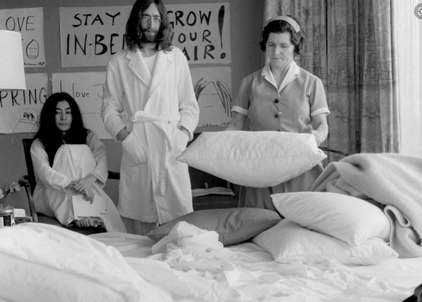 DH working in bed