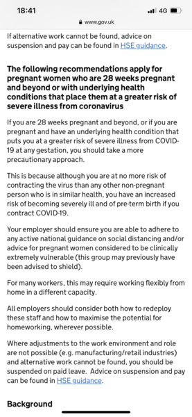 Third trimester current Covid guidance