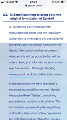 They’ve only gone and discontinued Syndol...